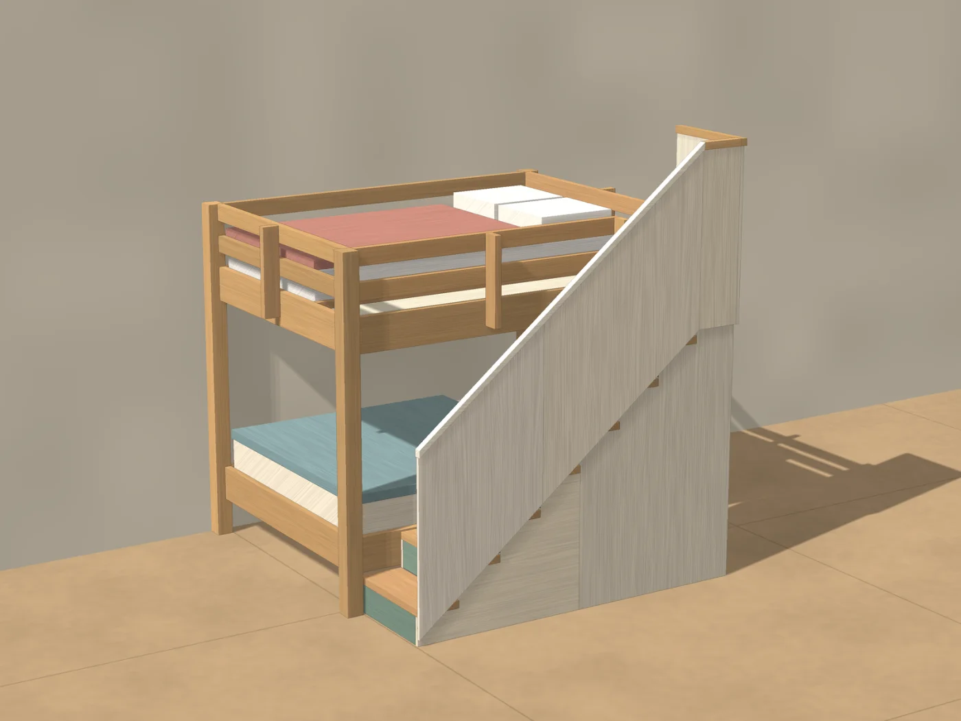 Studio render drawn from the plan dimensions