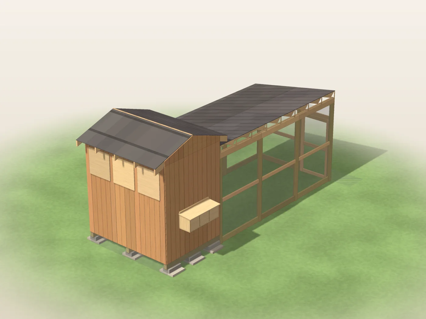 Second view, drawn from the plan dimensions