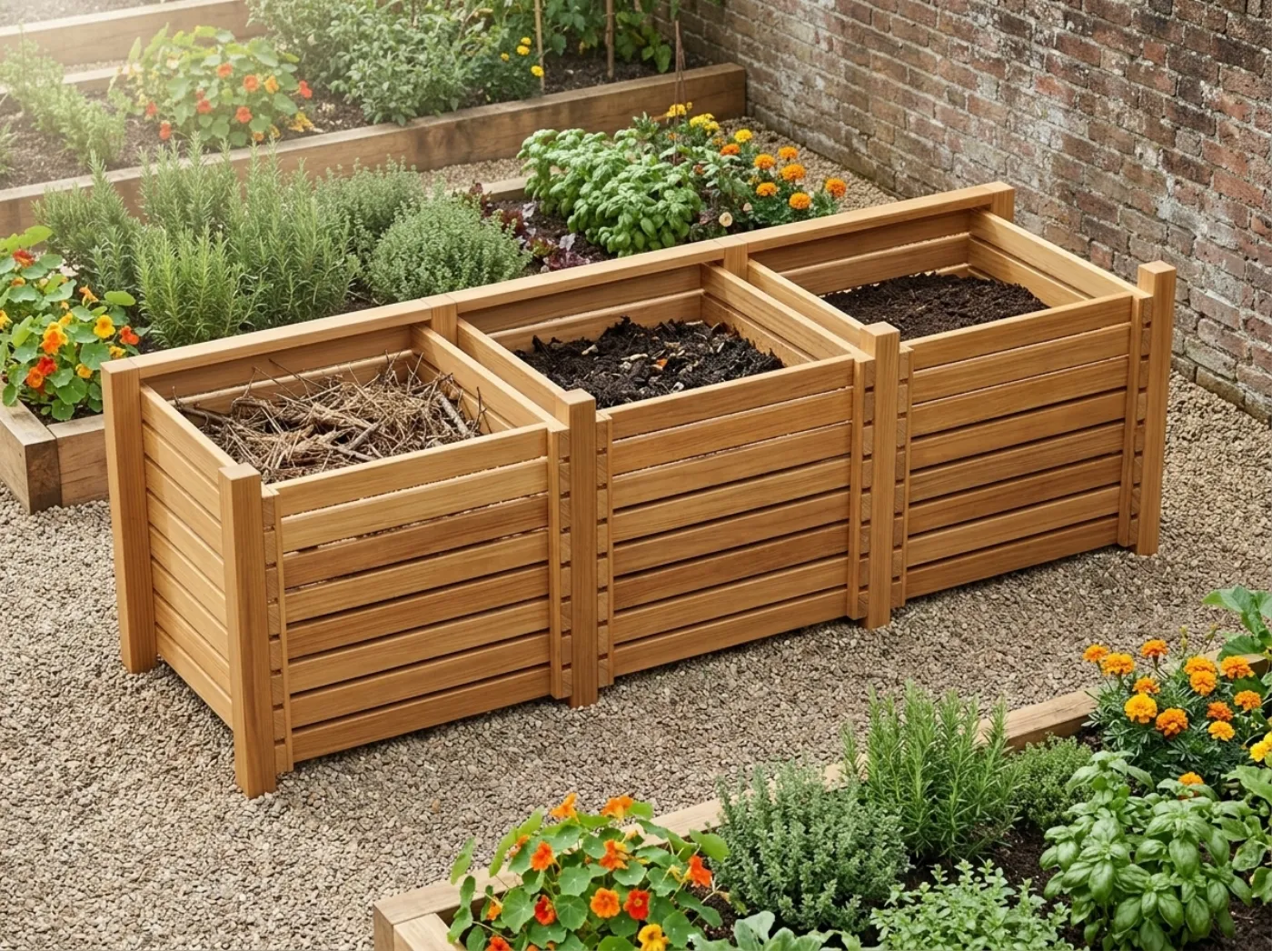 The Cedar Composter: the slatted cedar compost bin