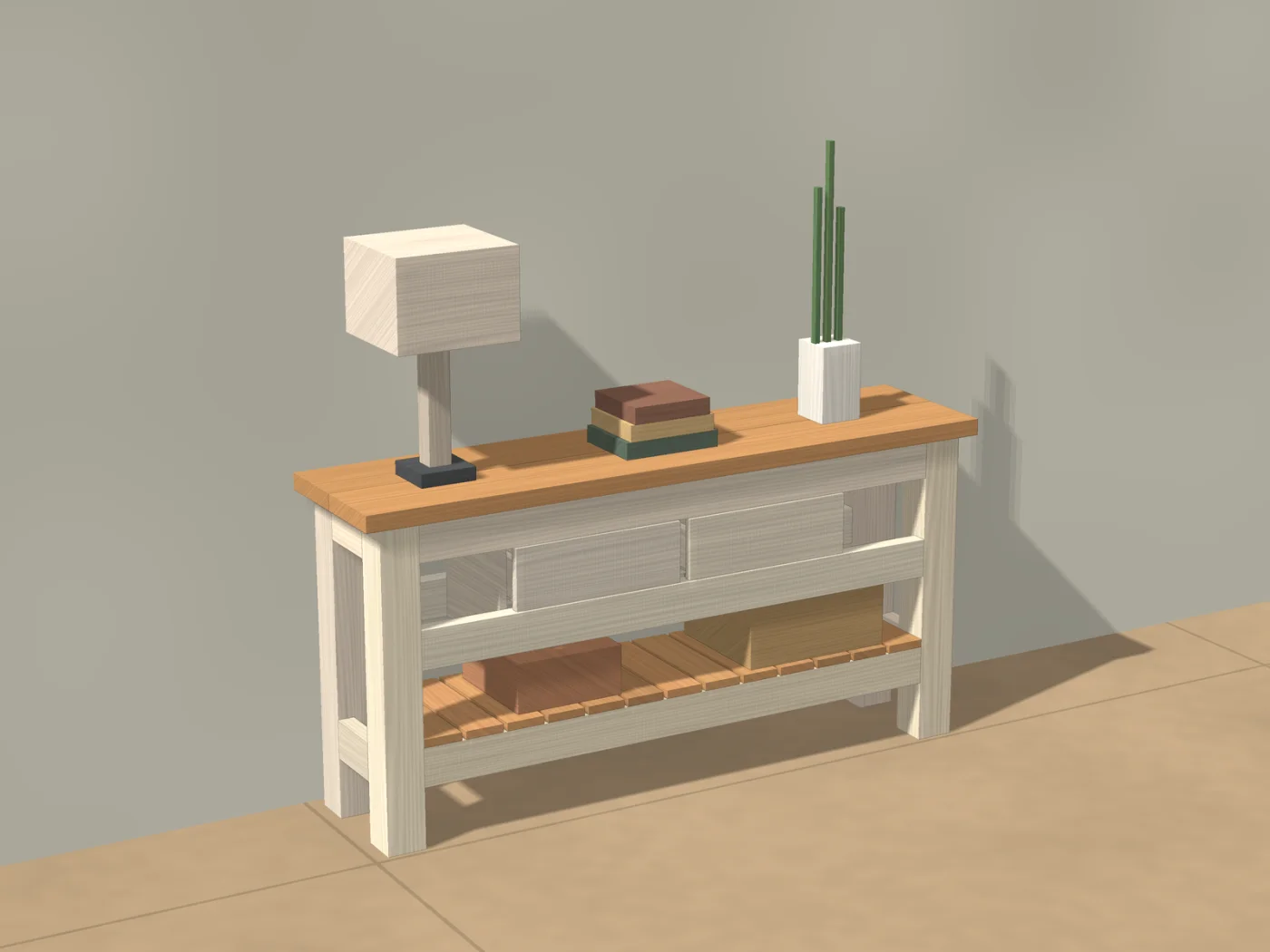 Studio render drawn from the plan dimensions