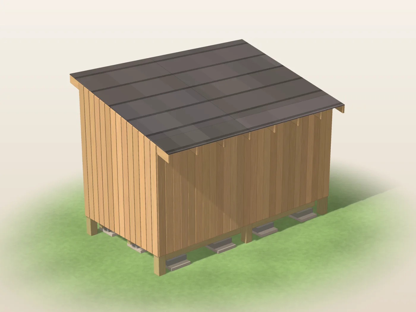 Second view, drawn from the plan dimensions