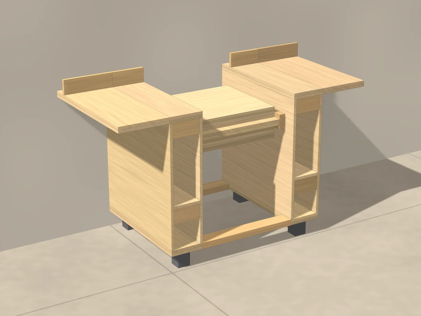 Studio render drawn from the plan dimensions