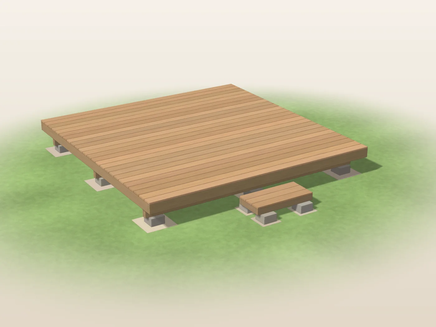 Studio render drawn from the plan dimensions