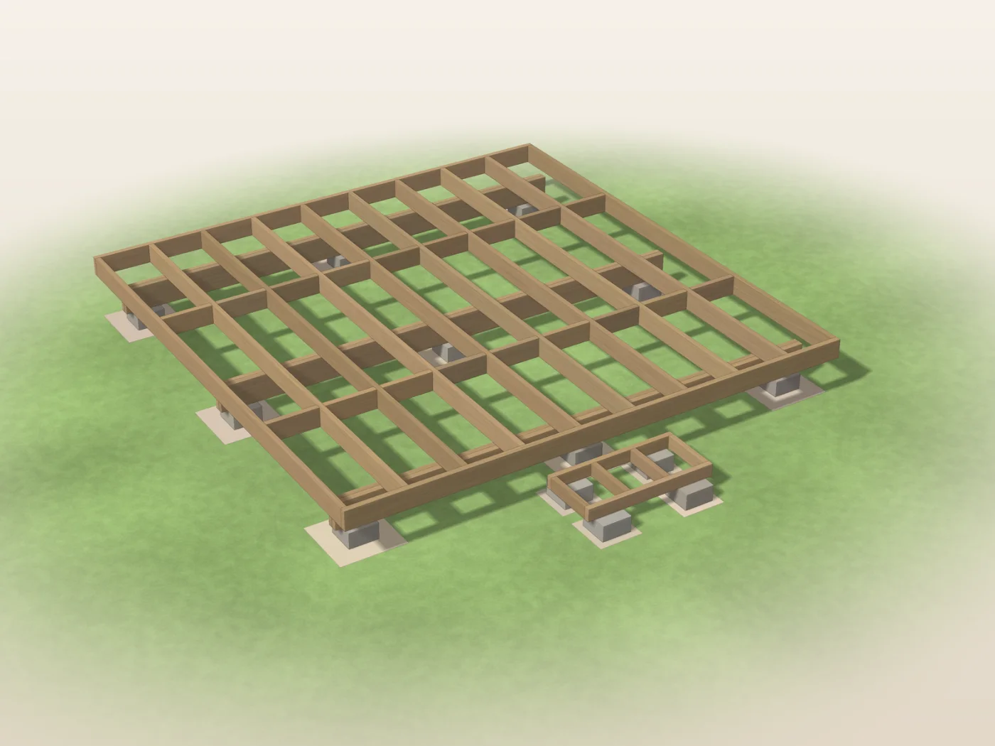 Second view, drawn from the plan dimensions