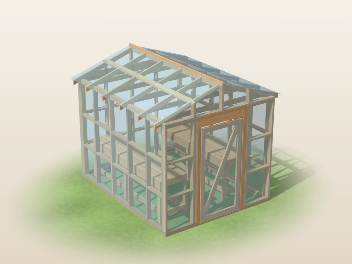 Studio render drawn from the plan dimensions