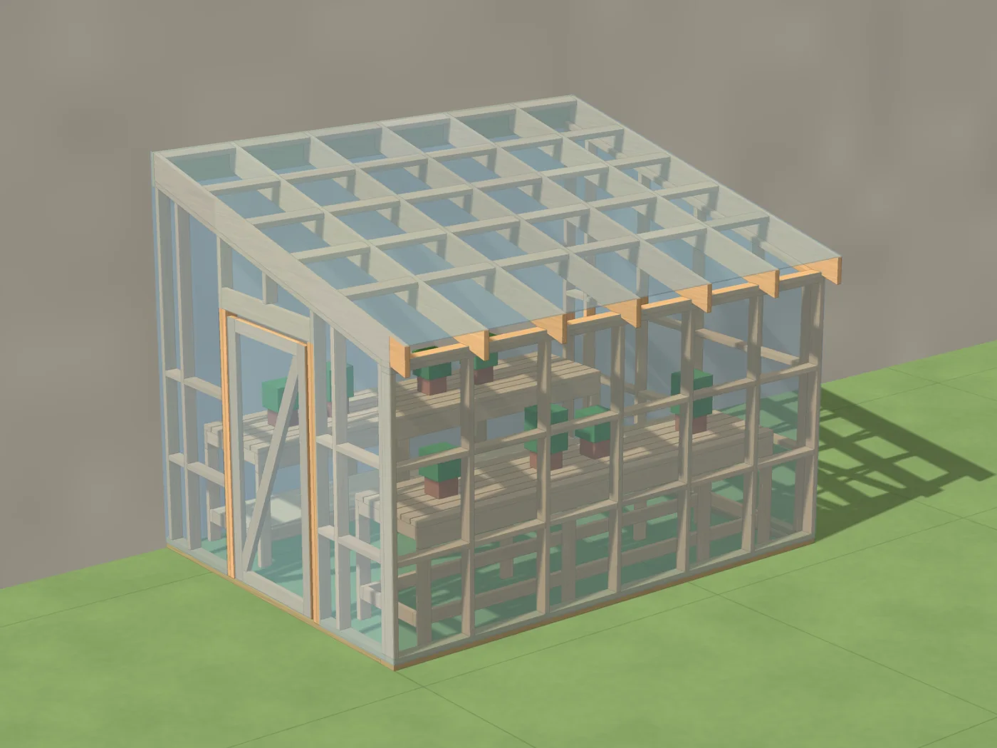 Studio render drawn from the plan dimensions