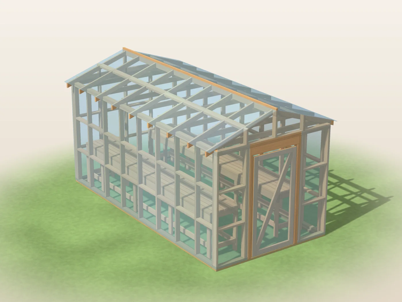 Second view, drawn from the plan dimensions