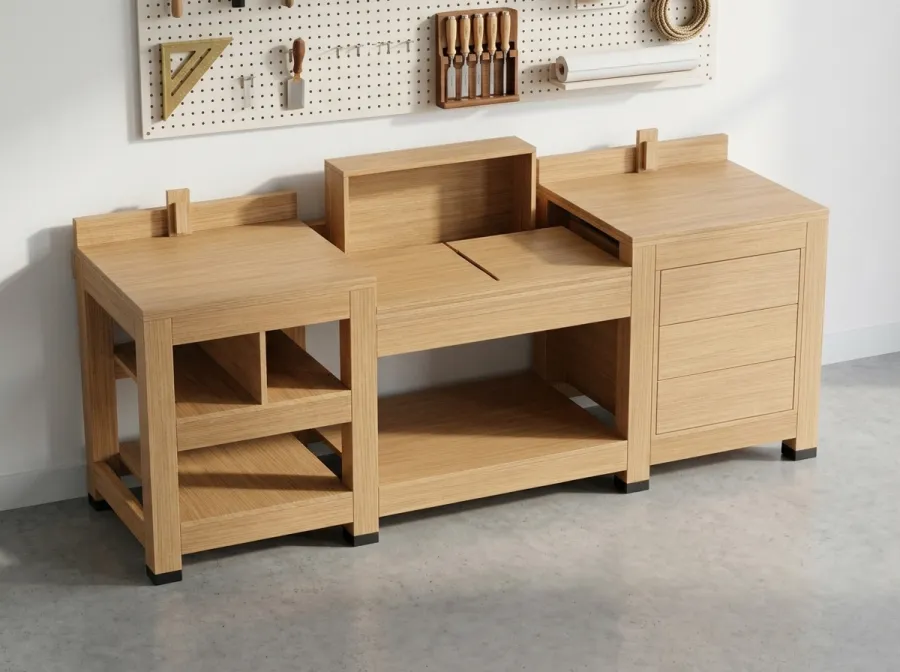 The Miter Station: the miter saw station with long wings, built from DIYDupe plans