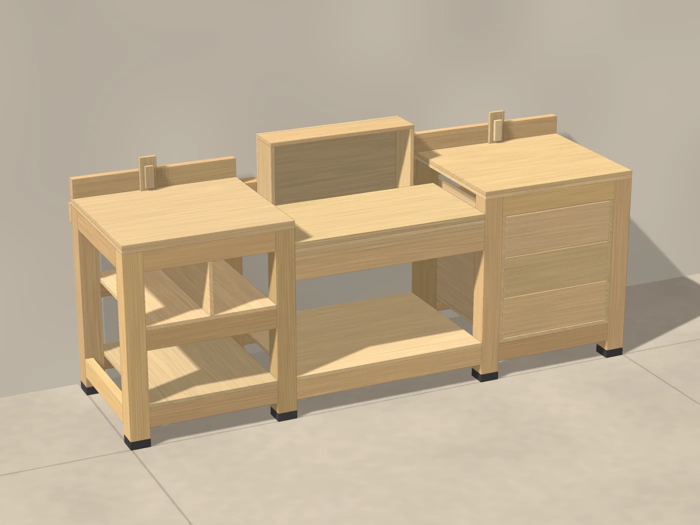 Studio render drawn from the plan dimensions