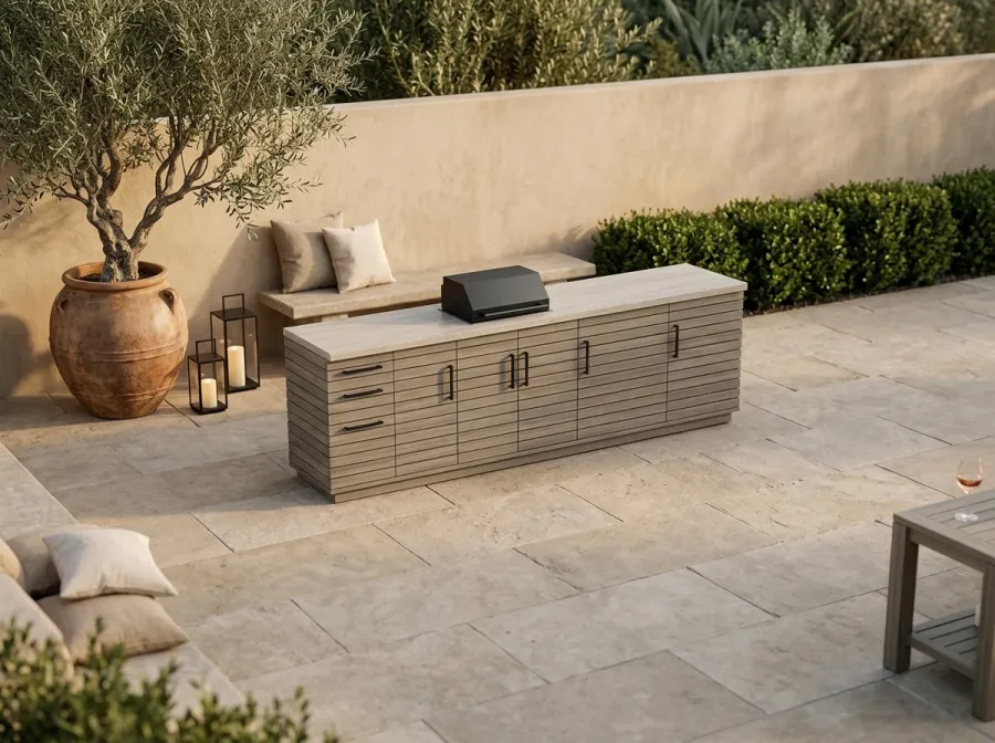 The Grill Island: the outdoor kitchen island that wraps the grill in cabinets, built from DIYDupe plans