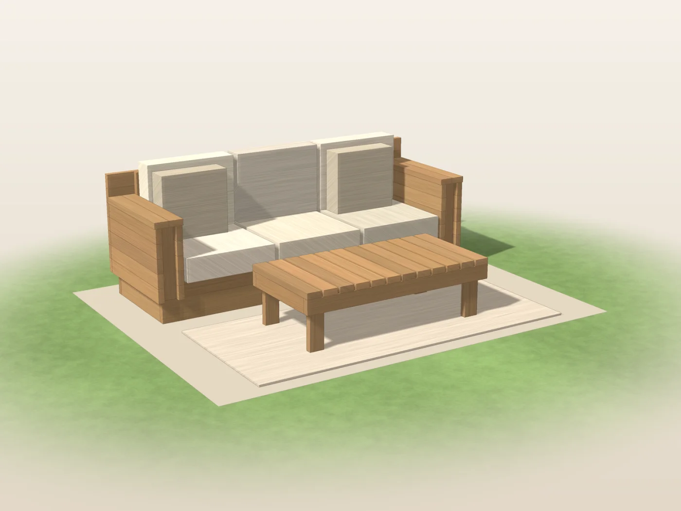 Studio render drawn from the plan dimensions