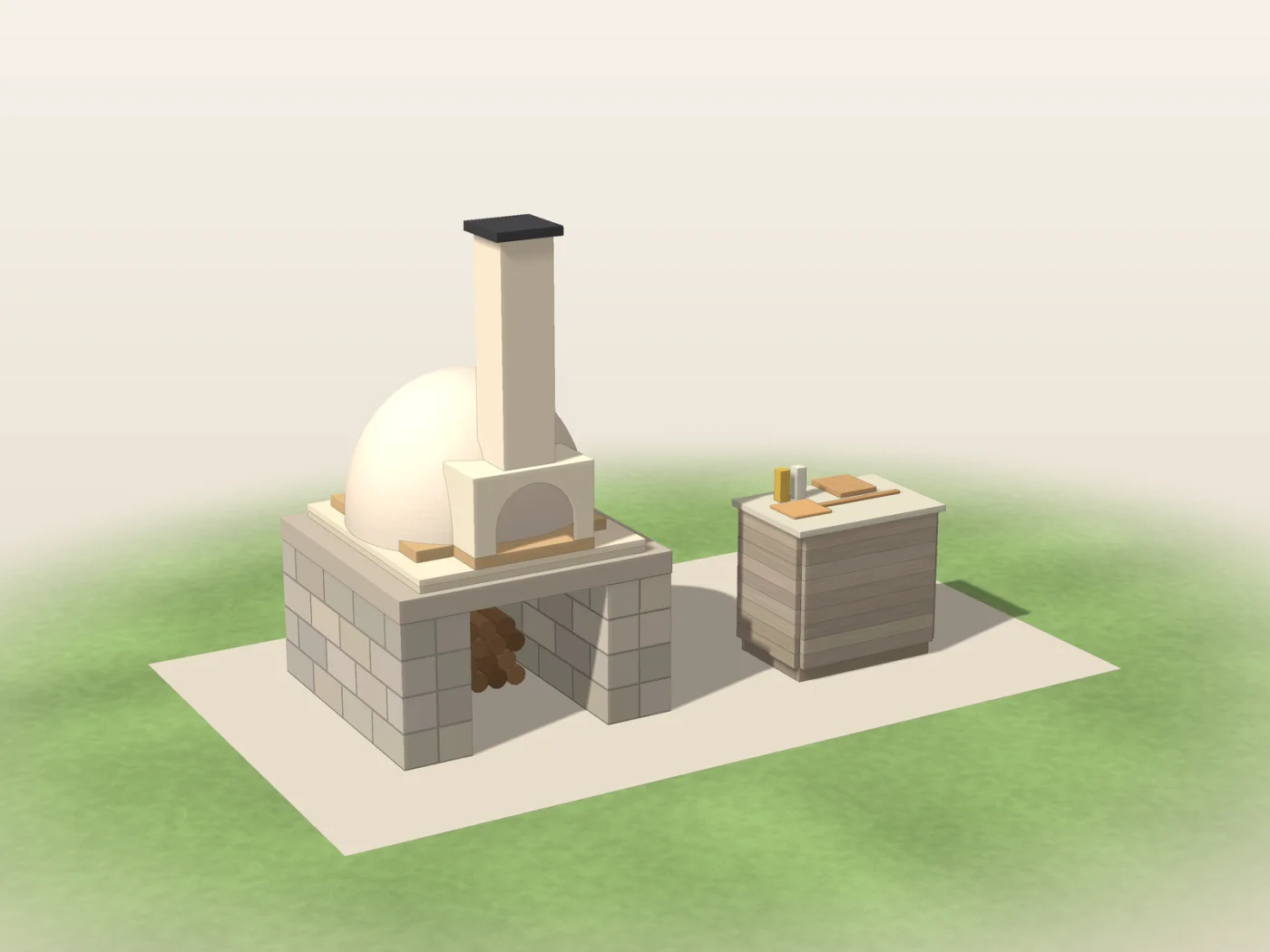 Studio render drawn from the plan dimensions
