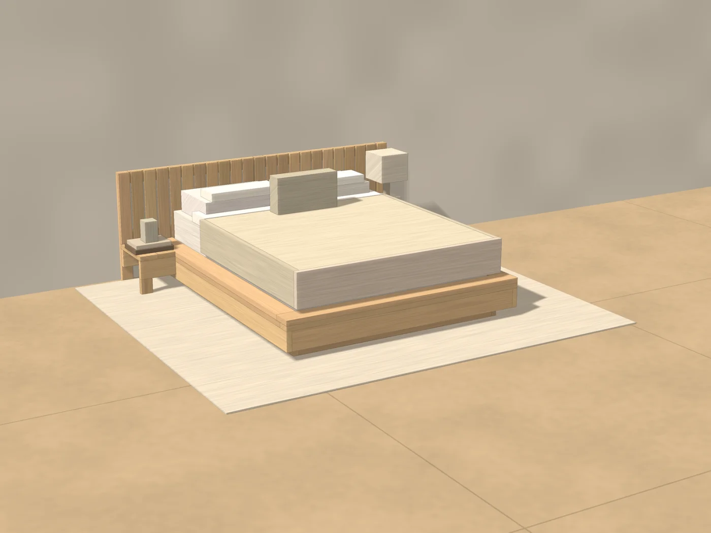 Studio render drawn from the plan dimensions