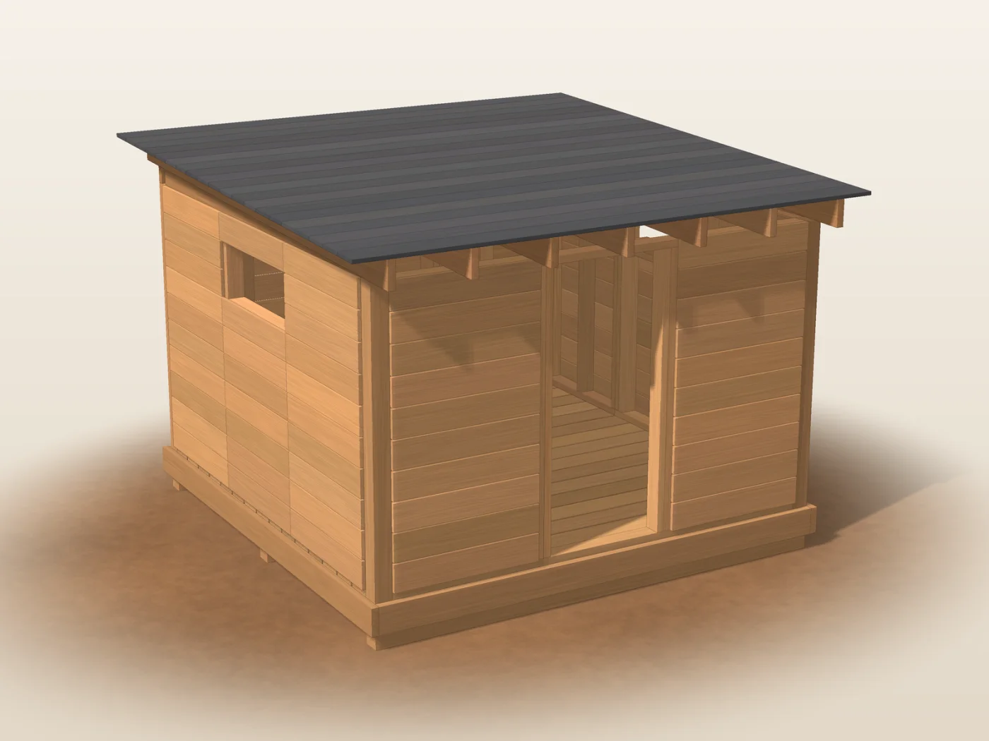 Second view, drawn from the plan dimensions