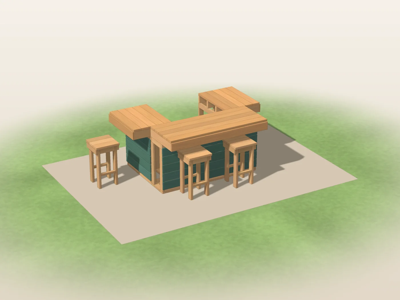 Second view, drawn from the plan dimensions