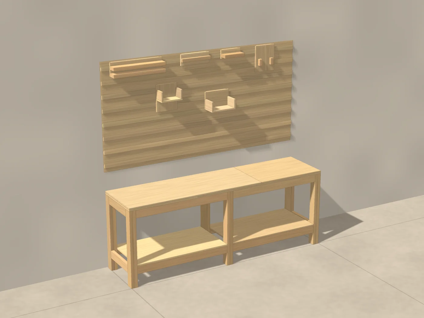 Studio render drawn from the plan dimensions